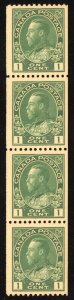 Canada Scott 131 Horizontal Coil strip of 4 Mint NH OG 1914-24 T718 bhmstamps