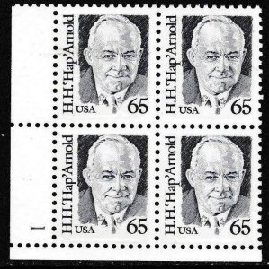 United States Scott 2191 1988 65c 'Hap' Arnold Plate Number Block o...
