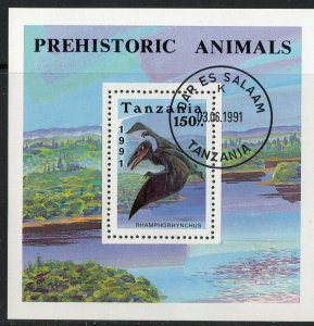 Thematic stamps TANZANIA 1991 PREHISTORIC ANIMALS MS929 used