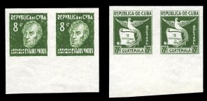 Cuba #350-351P, 1937 United States (Lincoln) and Guatemala, 8c imperf. plate ...