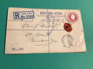 King George V London registered letter used  A10555