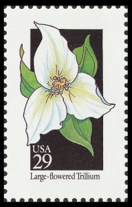 US 2652 Wildflowers Large-flowered Trillium 29c single MNH 1992