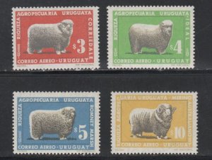 Uruguay # C304-307, Sheep - Rams, Mint Hinged, 1/3 Cat.