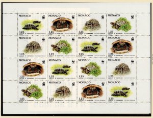 Monaco c 1778-81 1991 Turtle WWF stamp sheet mint NH