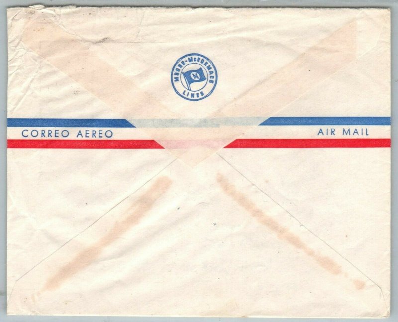 1952 TRINIDAD & TOBAGO Air Mail Cover -Port Of Spain to Hewlett, New York USA R7 