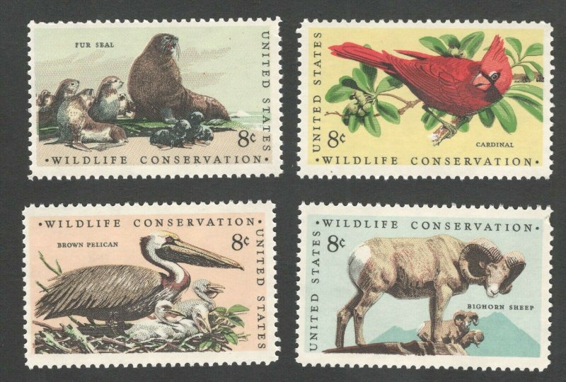 1464-67 Wildlife Conservation Set Of 4  Mint/nh Free Shipping (A-395)