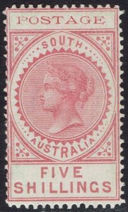 SOUTH AUSTRALIA 1902 QV THIN POSTAGE 5/-