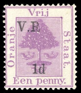 Orange Free State 1900 1d on 1d purple 'I' & STOP AFTER 'R' OMITTED vfm. SG 102g