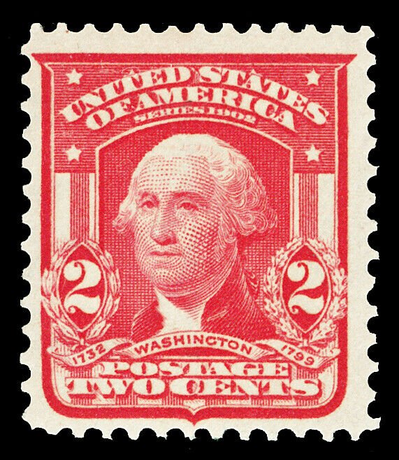 Scott 319 1906 2c Washington Shield Issue Type I, Mint F-VF OG NH Cat $15