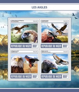 Birds of Prey Stamps Niger 2017 MNH Eagles African Fish Eagle Vultures 4v M/S