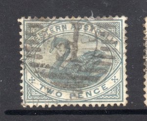 Western Australia Early Swan Type Large Letter Postmark Fine Used 2d. 064197