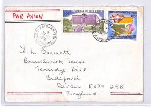 Ivory Coast Devon Great Britain Airmail Cover {samwells}PTS 1976 BQ231