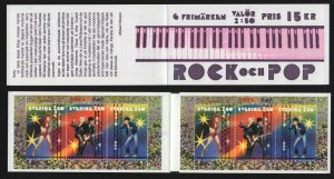 1991 SWEDEN Pop & Rock booklet of 6 Sc 1909a MNH SG 1599-1601