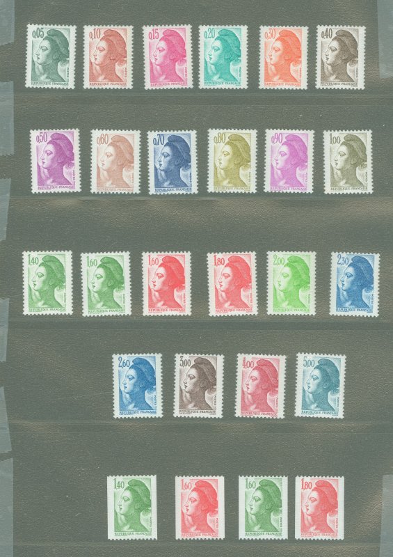 France #1783-1807A Mint (NH) Single (Complete Set)