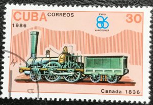 CUBA Sc# 2868 TRAINS locomotives EXPO VANCOUVER 1986 30c 1986  used cto