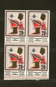 Trinidad and Tobago 152 Flag and Map Block of 4 MNH