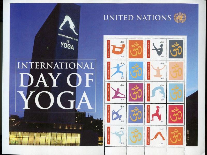 UNITED NATIONS 2017 INT'L DAY OF YOGA  NEW YORK  PERSONALIZED SHEET 