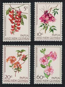 Papua NG Rhododendrons Mucuna Trumpet Vine Flowers 4v 1966 MNH SG#100-103