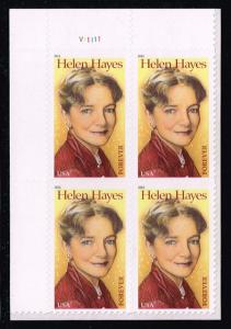 US #4525 Helen Hayes Plate # Block of 4; MNH (3.60)