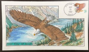 2595 Collins Hand Painted cachet Eagle & Shield FDC 1992