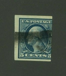 US 1909 5c blue Washington Imperf., Scott 347 used, Value = $32.50