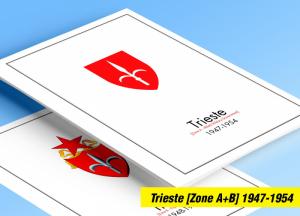 COLOR PRINTED TRIESTE [ZONES A+B] 1947-1954 STAMP ALBUM PAGES (40 illust. pages)