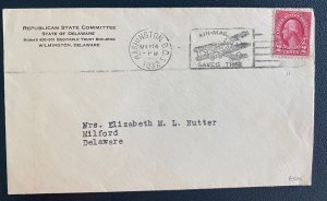 1932 Washington DC USA Republican State Commitee cover to Milford DE