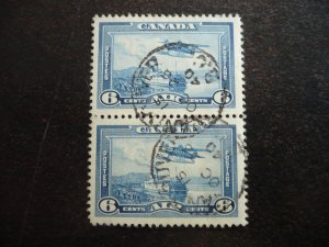 Stamps - Canada - Scott# C6 - Used Pair of Stamps