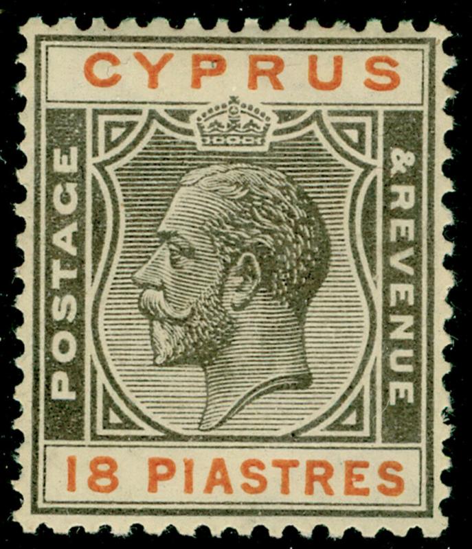 CYPRUS SG115, 18pi black & orange, LH MINT. Cat £30.