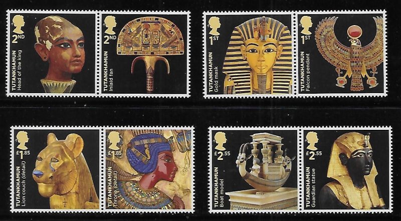 Great Britain 4303-10 Tutankhamun Tomb set pairs MNH
