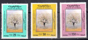 KUWAIT - 1989 GREENERY WEEK SCOTT#1111-1113  3V MINT NH