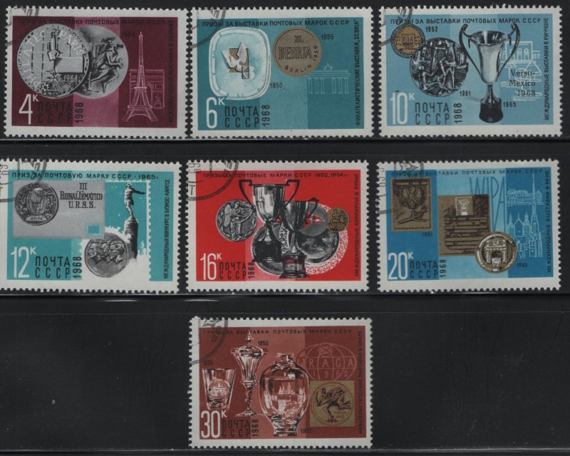 RUSSIA, 3534-3540, (7) SET,  USED, 1968, Awards to soviet post office
