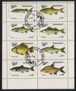 Oman Fish Sheetlet of 8v 1977 CTO