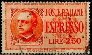 Italy; 1933: Sc. # E15  Used Single Stamp​