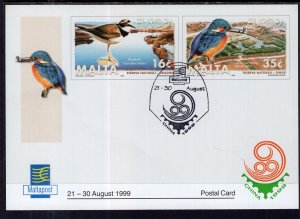 Malta MI P38 Birds Postal Card U/A FDC VF