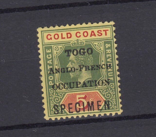 Togo Anglo French 1916 5/- Specimen SGH56 MNH BP13707