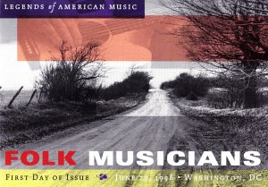 USPS FDC Ceremony Program #3212 Folk Musicians Leadbelly Legends of Music 1998