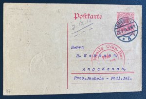 1915 Bremen Germany Postal Stationery Postcard Cover To Angadanan Philippines