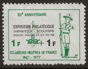 1977 France Scout Cinderella 1978 Stamp Exhibition with Scouting Topic 1F + 1F-