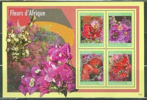 TOGO 2014 FLOWERS  OF AFRICA  SHEET  MINT NH