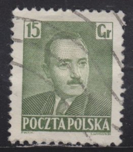 Poland 492 President Boleslaw Bierut 15Gr 1950