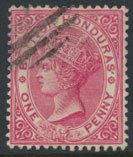 British Honduras SG 19 SC # 14b Used carmine wmk Crown CA see scans and details