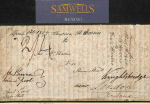 USA HISTORIC LETTER *Burlington* Transatlantic 1805 Cover Knightsbridge MS80