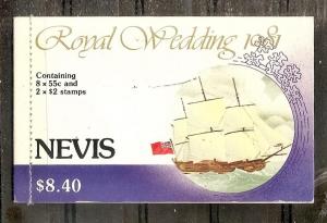 Nevis  135a, 138a MNH 1981 Royal Wedding Booklet