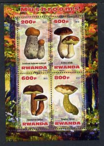 RWANDA - 2013 - Mushrooms #5 - Perf 4v Sheet - MNH - Private Issue