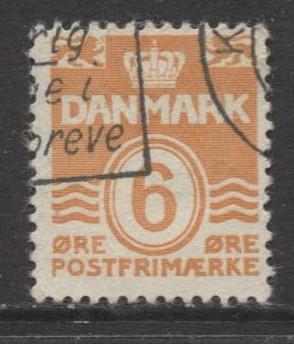 Denmark - Scott 224C - Definitive Issue -1940 - Used - Single 6o Stamp