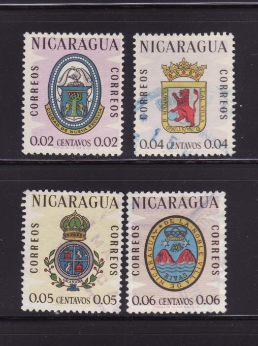 Nicaragua 837, 839-841 U Coats of Arms (A)