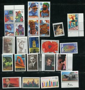 US 1996 Commemorative Year Set Stamps From Year Book WITH Mounts