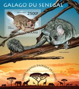 Togo - Senegal Galago (Bushbaby) -  Stamp Souvenir Sheet - 20H-554
