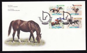 Canada-Sc#1791-4 - stamps on FDC-Horses-Animals-1999-